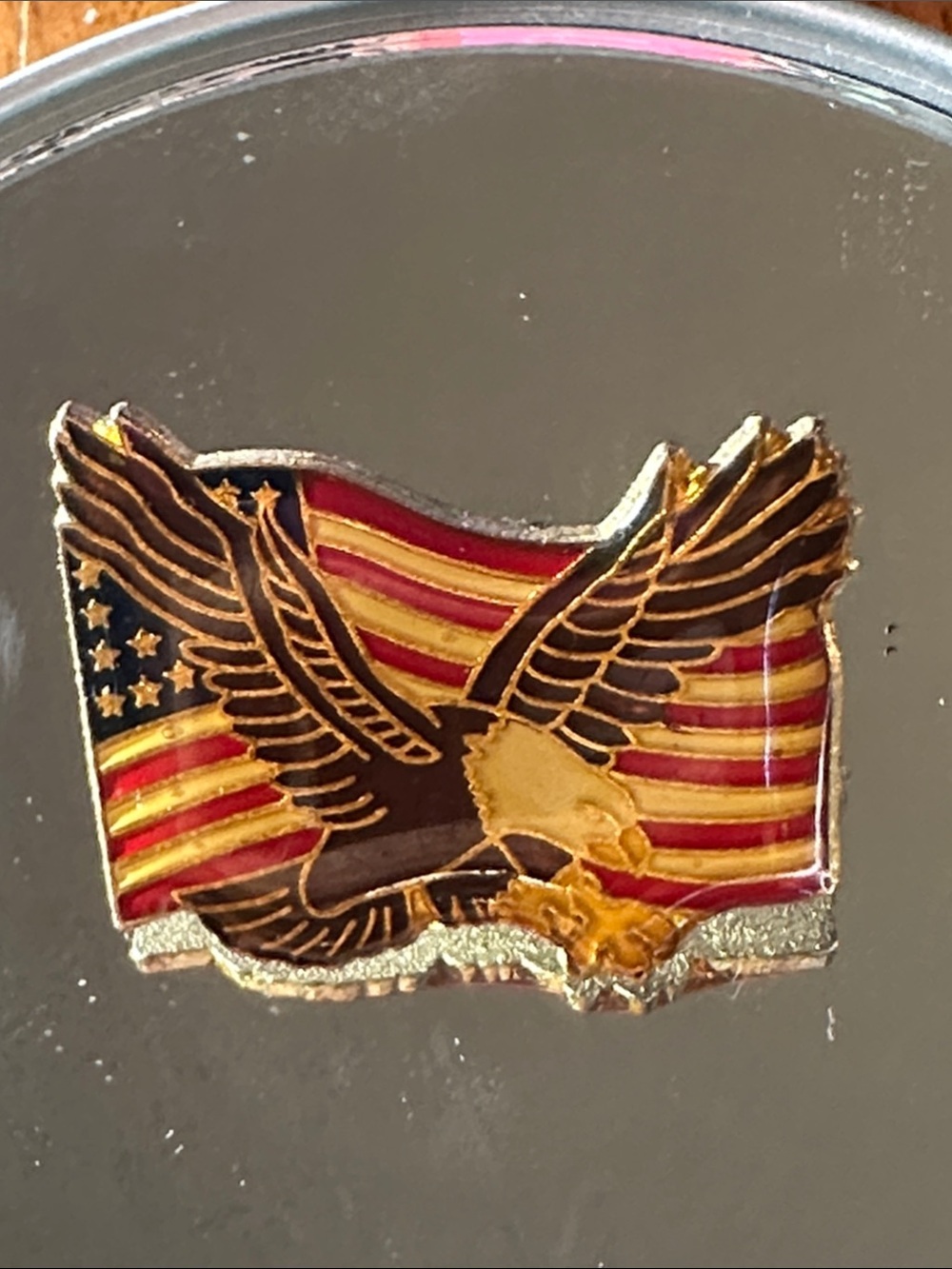 Patriotic Eagle Flag Enamel Lapel Pin